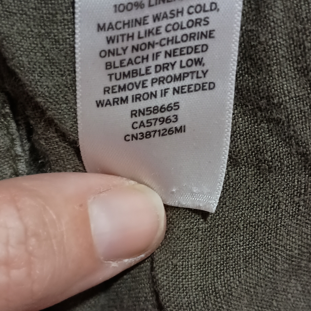 Caslon 100% Linen Green Shorts Size L - Picture 5 of 5